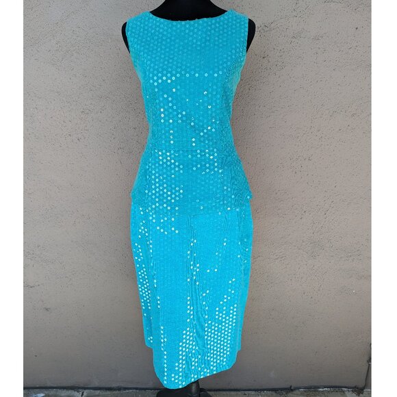 Maxou Dresses & Skirts - 💜✨Vintage Maxou Turquoise Sequin Dress - Size 8